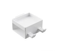 MOROBOR Confezione da 1 supporto adesivo per rasoio, gancio in plastica, versatile, rimovibile e riutilizzabile, ganci impermeabili accessori da bagno per rasatura schiuma testina da barba/bianco