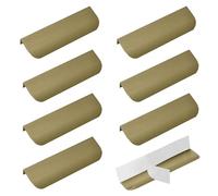 MOROBOR Confezione da 10 maniglie autoadesive per cassetti, ad angolo rotondo, in lega di alluminio, invisibili, per cucina, camera da letto, soggiorno, 120 mm/bronzo