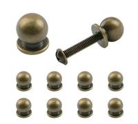 MOROBOR Confezione da 10 mini pomelli per cassetti, piccoli pomelli per portagioie a foro singolo, con viti, in ottone massiccio, per specchi, armadi, scatole di legno e altri piccoli mobili, bronzo