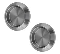 MOROBOR Confezione da 2 maniglie autoadesive per porta scorrevole, rotonde, in acciaio inox, per armadietti da cucina, colore grigio canna di fucile