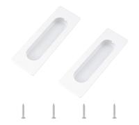 MOROBOR Confezione da 2 maniglie quadrate da incasso, per porte scorrevoli, lunghezza 11,9 cm, in acciaio inox, per armadietti e cassetti, colore: bianco