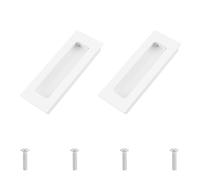 MOROBOR Confezione da 2 maniglie scorrevoli da incasso, bianco caldo, rettangolari, in alluminio, per porte scorrevoli, armadi, cassetti, armadi