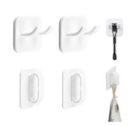 MOROBOR Confezione da 2 supporti adesivi per rasoio e 2 ganci da parete, ganci bianchi per rasoio, in plastica, impermeabili, per asciugamani, accessori da bagno per cucina e bagno