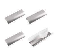 MOROBOR Confezione da 4 maniglie a bordo del dito, maniglie istantanee autoadesive per cassetti per armadi, maniglie per cassetti nascoste moderne per ferramenta per armadi 120 mm/nichel spazzolato