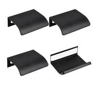 MOROBOR Confezione da 4 Maniglie a Bordo per Dita, Autoadesive Istantanee per Cassetti di Armadietti, Maniglie per Cassetti ad Angolo Rotondo Nascoste, Stile Moderno, Maniglia per Cassetti per