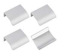 MOROBOR Confezione da 4 maniglie con bordo a dito, maniglie istantanee per cassetti per armadi, maniglie moderne nascoste per cassetti per cerniere per armadi, 50 mm/Argento