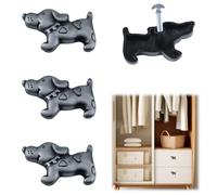 MOROBOR Confezione da 4 pomelli decorativi a forma di cucciolo, per cassetti, creativi, con viti per armadietti, accessori per mobili