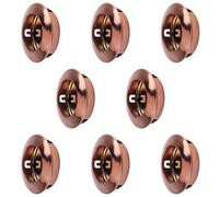 MOROBOR Confezione da 8 maniglie rotonde per porta dell'armadio, in acciaio inox, scorrevoli, da incasso, maniglie per porte invisibili (bronzo)