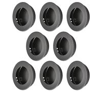 MOROBOR Confezione da 8 maniglie rotonde per porta scorrevoli, in acciaio inox, per porte scorrevoli da incasso, per armadietti da cucina, maniglia invisibile (nero)