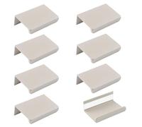 MOROBOR Confezione da 8 manopole autoadesive per cassetti, ad angolo retto, in lega di alluminio, invisibili, per cucina, camera da letto, soggiorno, 50 mm, grigio cashmere