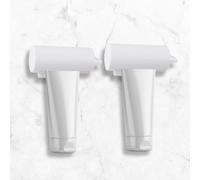 MOROBOR Dispenser a rullo per dentifricio, 2 pezzi, in plastica, per tubo di dentifricio, strizzatore, supporto da parete, accessori da bagno