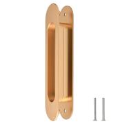 MOROBOR Doppio Lato Maniglia, 2 pz Ovale Embedded Sliding Barn Door Maniglie In Lega di Alluminio Moderna Semplice Porta Pull Maniglia per Scorrevole Barn Cassetto Armadio (Champagne Gold)