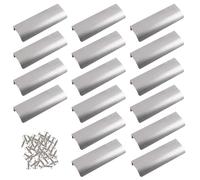 MOROBOR Finger Edge Pull, 16 Manici nascosti in stile moderno, maniglie invisibili in lega di alluminio per armadi e armadi, 120 mm/nichel spazzolato