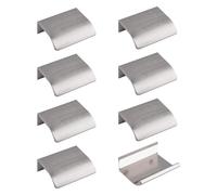 MOROBOR Finger Edge Pull, 8 manici nascosti in lega di alluminio, manico invisibile da 50 mm, maniglie per mobili in nichel spazzolato, autoadesive per cassetti dell'armadio