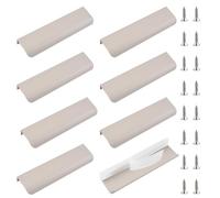 MOROBOR Finger Edge Pull, 8pcs autoadesivo tira stile moderno cassetto maniglia, curvo in lega di alluminio invisibile maniglia armadio per armadio cassetto hardware, 80 mm/grigio cachemire