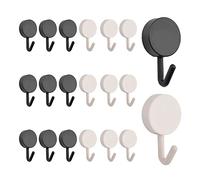 MOROBOR Ganci Autoadesivi In Plastica 20 pz, Ganci Adesivi Pesanti In Plastica In Bianco e Nero, Appendiabiti Da Parete Rimovibili per Bagno, Cucina, Ufficio, Guardaroba, Vetro