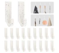 MOROBOR Ganci autoadesivi per asciugamani, resistenti, senza danni, in plastica, impermeabili, adesivi, per casa, cucina, bagno, ufficio, colore bianco, confezione da 20 pezzi