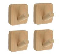MOROBOR Ganci autoadesivi quadrati, confezione da 4 ganci da parete in legno, impermeabili, per appendere vestiti, borse, chiavi, per casa, bagno, cucina