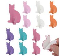 MOROBOR Ganci da parete a forma di gatto, 12 pezzi, ganci autoadesivi per asciugamani, in ferro resistente, impermeabili, ganci decorativi, senza forare, per camera dei bambini