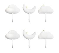 MOROBOR Ganci decorativi a forma di nuvola a stella, 6 pezzi, ganci adesivi da parete per appendere chiavi, per soggiorno, camera da letto, cameretta dei bambini, decorazione per la cameretta dei