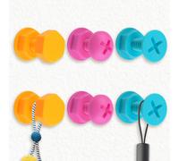 MOROBOR Ganci decorativi da parete, 6 ganci adesivi colorati resistenti e carini in plastica per appendere vestiti, chiavi, cappelli, asciugamani, borse