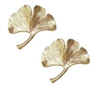 MOROBOR Ginkgo, 2 pomelli per armadio in metallo solido, maniglie per cassetti creative per armadio, armadio, cassetto, libreria, accessori classici per armadietto, oro