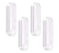 MOROBOR Impugnature trasparenti autoadesive in poliuretano, 4 pezzi, maniglie a scomparsa, maniglie ovali scorrevoli, impugnatura istantanea trasparente per porte in vetro, finestre, cassetti, armadi
