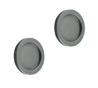 MOROBOR Maniglia per porta scorrevole autoadesiva rotonda, confezione da 2 maniglie invisibili per porte in lega di alluminio per armadio con cassetto del fienile scorrevole, grigio argento