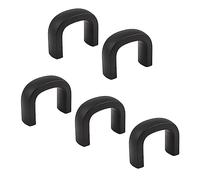MOROBOR Maniglia rotonda in lega di alluminio, 5 pezzi, 30 mm, foro centrale nero opaco a forma di U, per camera da letto, bagno, cucina, armadietti porta