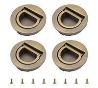MOROBOR Maniglia tatami con anello rotondo incorporato, 4 maniglie nascoste invisibili, con viti, per armadietti, armadi, cassetti (bronzo)