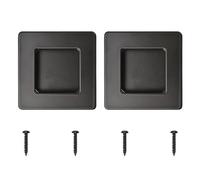 MOROBOR Maniglie a filo da incasso, 2 pezzi, con foro laterale quadrato, in acciaio inox, per cassetti, armadietti, armadi, colore nero opaco, 70 mm