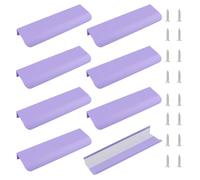 MOROBOR Maniglie a scomparsa per cassetti, 8 pezzi, moderne, rotonde, in lega di alluminio, invisibili, per armadietti, guardaroba, 150 mm, viola