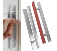 MOROBOR Maniglie adesive adesive, 2 pezzi, 200 mm, in acciaio inox, multiuso, per armadietti da cucina, porte scorrevoli, armadi, armadio/argento