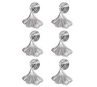 MOROBOR Maniglie della manopola di forma della foglia di Ginkgo, 6pcs argenteo goccia pendente tirare la maniglia, hardware cassetto maniglia a foro singolo per armadio guardaroba armadi armadio