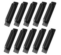 MOROBOR Maniglie lunghe autoadesive, 10 pezzi, in plastica nera, comode maniglie adesive con piastra per armadio da cucina, finestre, porte scorrevoli dell'armadio