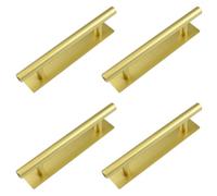 MOROBOR Maniglie lunghe autoadesive, 4 pezzi, in plastica dorata, comode maniglie adesive con piastra per armadietti da cucina, finestre, porte scorrevoli dell'armadio