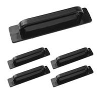 MOROBOR Maniglie lunghe autoadesive, 5 pezzi, in plastica nera, comode maniglie adesive con piastra per armadio da cucina, finestre, porte scorrevoli dell'armadio