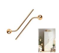 MOROBOR Maniglie lunghe dorate per armadietti, 2 pezzi, pomelli sferici per porta del guardaroba, moderni, per cassetti, fori centrali da 16,3 cm, per armadi da cucina, armadi, porte