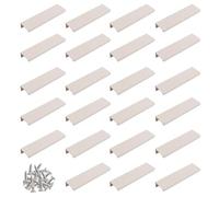 MOROBOR Maniglie nascoste per cassetti, 24 pezzi, in stile moderno, ad angolo retto, in lega di alluminio, invisibili, per armadietti, cassetti, 120 mm, grigio cashmere