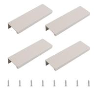MOROBOR Maniglie nascoste per cassetti, 4 pezzi, in stile moderno, ad angolo retto, in lega di alluminio, invisibili, per armadietti, cassetti, 100 mm, grigio cashmere