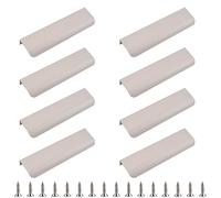 MOROBOR Maniglie nascoste per cassetti, 8 pezzi, in stile moderno, in lega di alluminio, curve, invisibili, per armadi, cassetti, 80 mm/grigio cashmere (W-MF002528-EU)