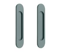 MOROBOR Maniglie ovali adesive per porte scorrevoli, 2 pezzi, in lega di alluminio grigio opaco, maniglia senza punzonatura, per porte scorrevoli, finestre, armadi, 18 cm
