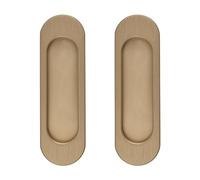 MOROBOR Maniglie ovali autoadesive per porta scorrevole, 2 maniglie nascoste in lega di alluminio, per porte scorrevoli di fienili, armadi, armadi, cassetti (bronzo oro, 100 mm)