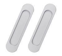 MOROBOR Maniglie ovali autoadesive per porte scorrevoli, 2 pezzi, in lega di alluminio color argento, senza punzonatura, per porte scorrevoli di fienili, finestre, armadi, 15 cm