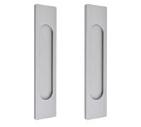 MOROBOR Maniglie ovali autoadesive per porte scorrevoli, 2 pezzi, in lega di alluminio grigio opaco, maniglia senza punzonatura, per porte scorrevoli, finestre, armadi