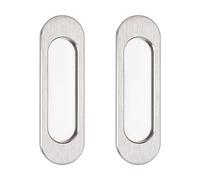 MOROBOR Maniglie ovali autoadesive per porte scorrevoli, 2 pezzi, in lega di alluminio, nascoste, per porte scorrevoli, armadi, cassetti (acciaio spazzolato, 100 mm)