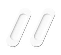 MOROBOR Maniglie ovali autoadesive per porte scorrevoli, 2 pezzi, in lega di alluminio, nascoste, per porte scorrevoli, armadi, cassetti (bianco, 100 mm)