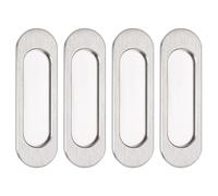 MOROBOR Maniglie ovali autoadesive per porte scorrevoli, 4 pezzi, in acciaio spazzolato, in lega di alluminio, maniglia senza punzonatura, per porte scorrevoli, finestre, armadi, 10 cm