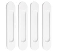 MOROBOR Maniglie ovali autoadesive per porte scorrevoli, 4 pezzi, in lega di alluminio, colore bianco caldo, senza punzonatura, per porte scorrevoli, finestre, armadi, 18 cm