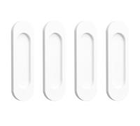 MOROBOR Maniglie ovali autoadesive per porte scorrevoli, 4 pezzi, in lega di alluminio, nascoste, per porte scorrevoli, armadi, cassetti, guardaroba (bianco, 100 mm)